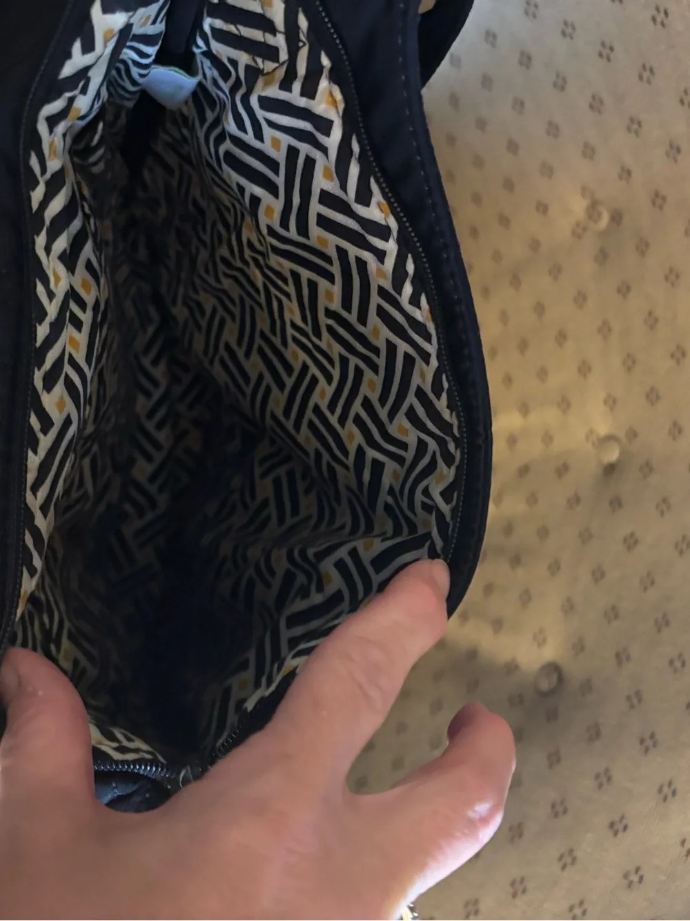 Vera Bradley Black Quilted Crossbody Messenger Bag